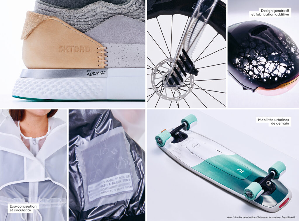 Visuels de projets d’anticipation menés par les équipes Advanced Innovation (Decathlon)