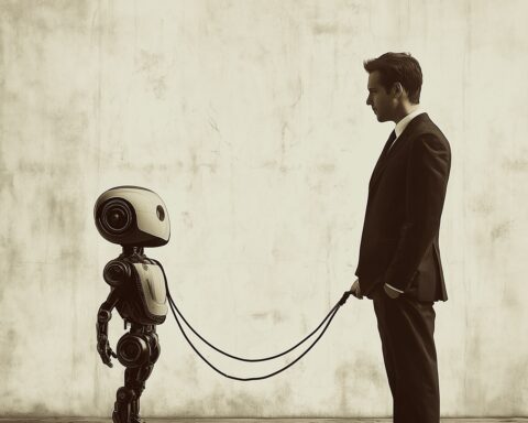 l'IA intelligente est le surhomme qui tient l'homme en laisse