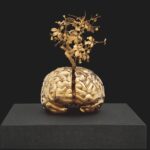« Cerveau avec arbre miniature » Sculpture en bronze de Jan Fabre