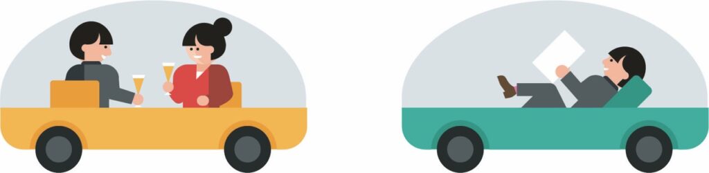 Illustrations de voitures autonomes
