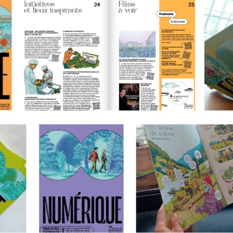 Destinée à partager la vision prospective du C2D d’une manière accessible et décalée, la collection Imagine Demain met l’accent sur la Bande Dessinée. Chaque récit prospectif en BD est suivi de Regards de terrain, de zoom sur des initiatives inspirantes et d’une posteface signée par un auteur invité.